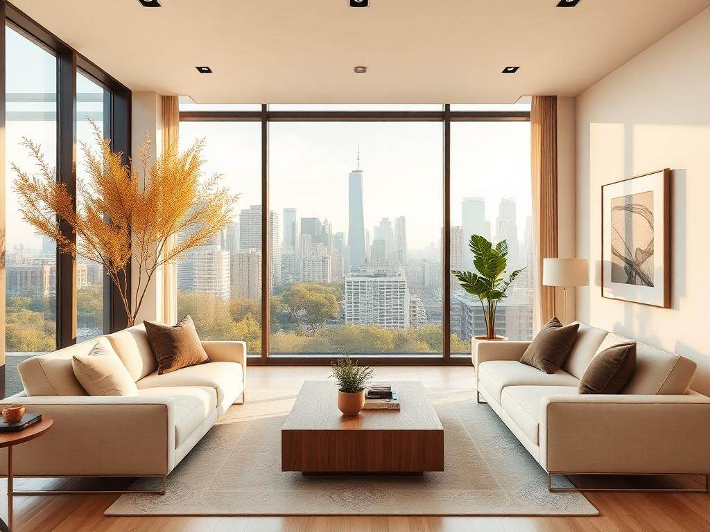 Premium managed apartment living room in Chennai